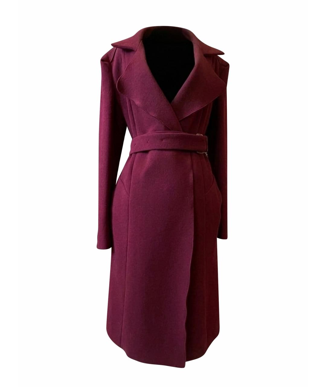 ROLAND MOURET Бордовое шерстяное пальто, фото 1