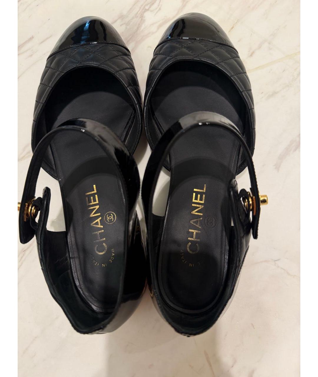 CHANEL Черные кожаные туфли, фото 3