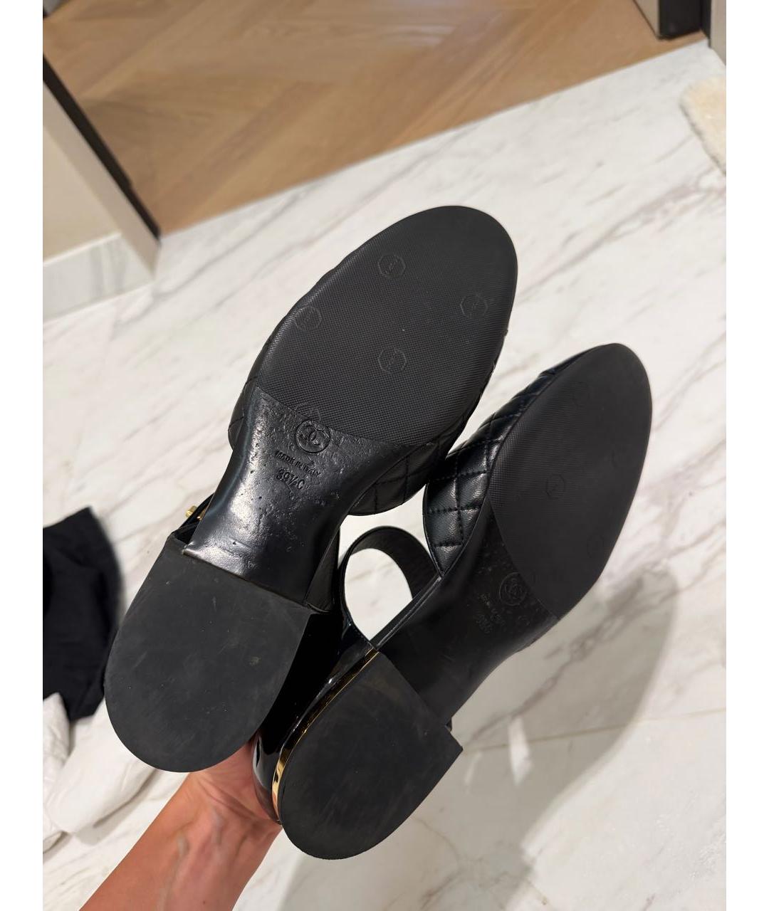 CHANEL Черные кожаные туфли, фото 7
