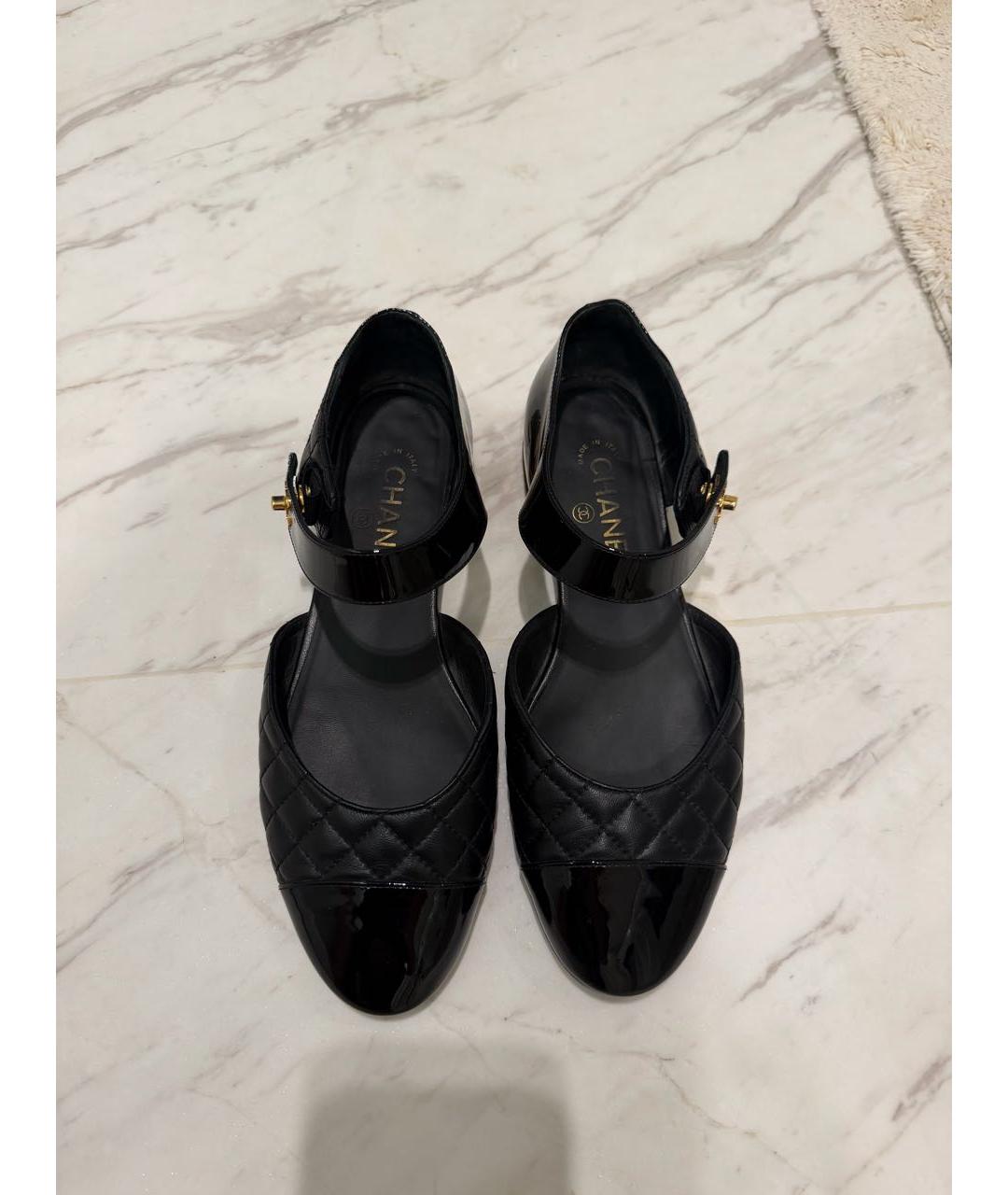CHANEL Черные кожаные туфли, фото 2