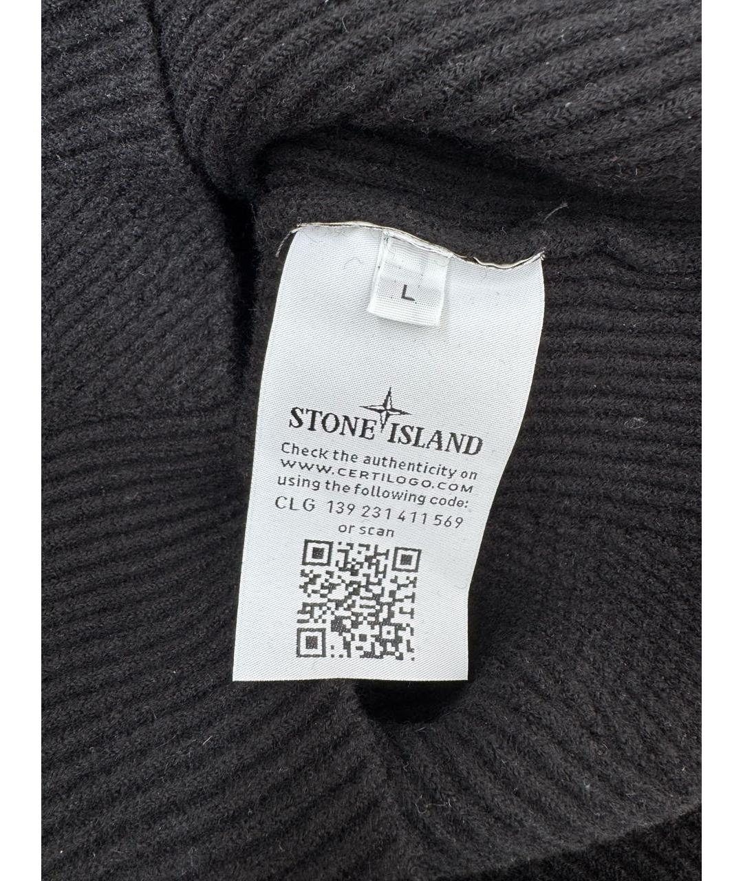 STONE ISLAND Черный шерстяной джемпер / свитер, фото 4