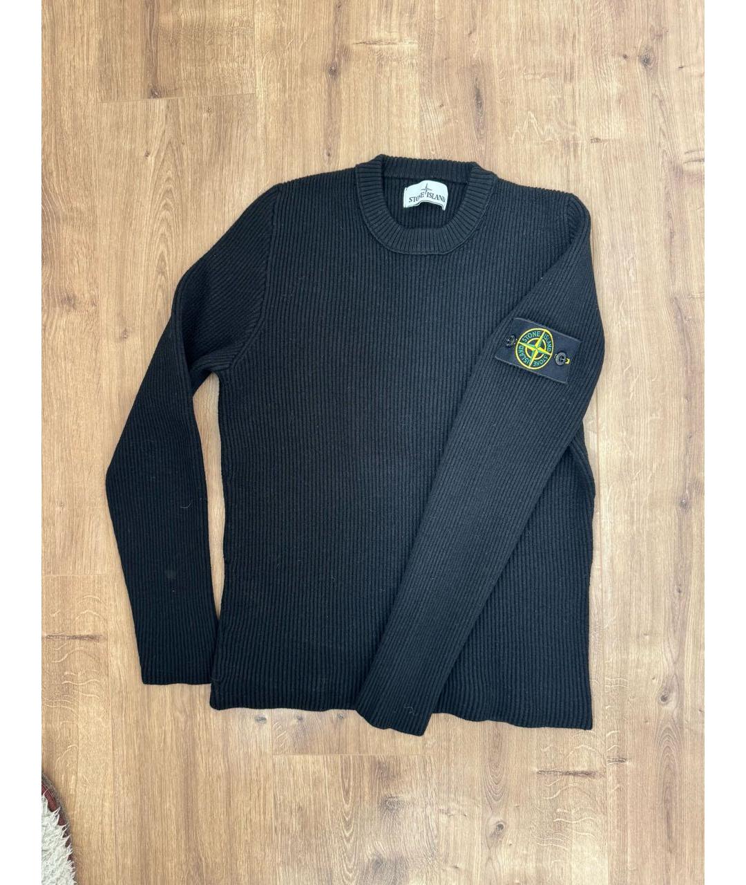 STONE ISLAND Черный шерстяной джемпер / свитер, фото 3