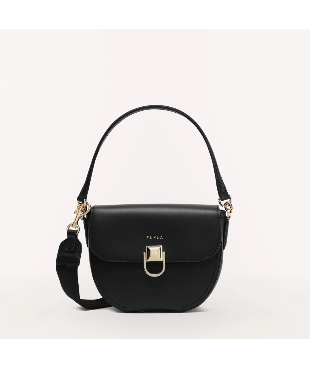 FURLA Черная кожаная сумка через плечо, фото 8