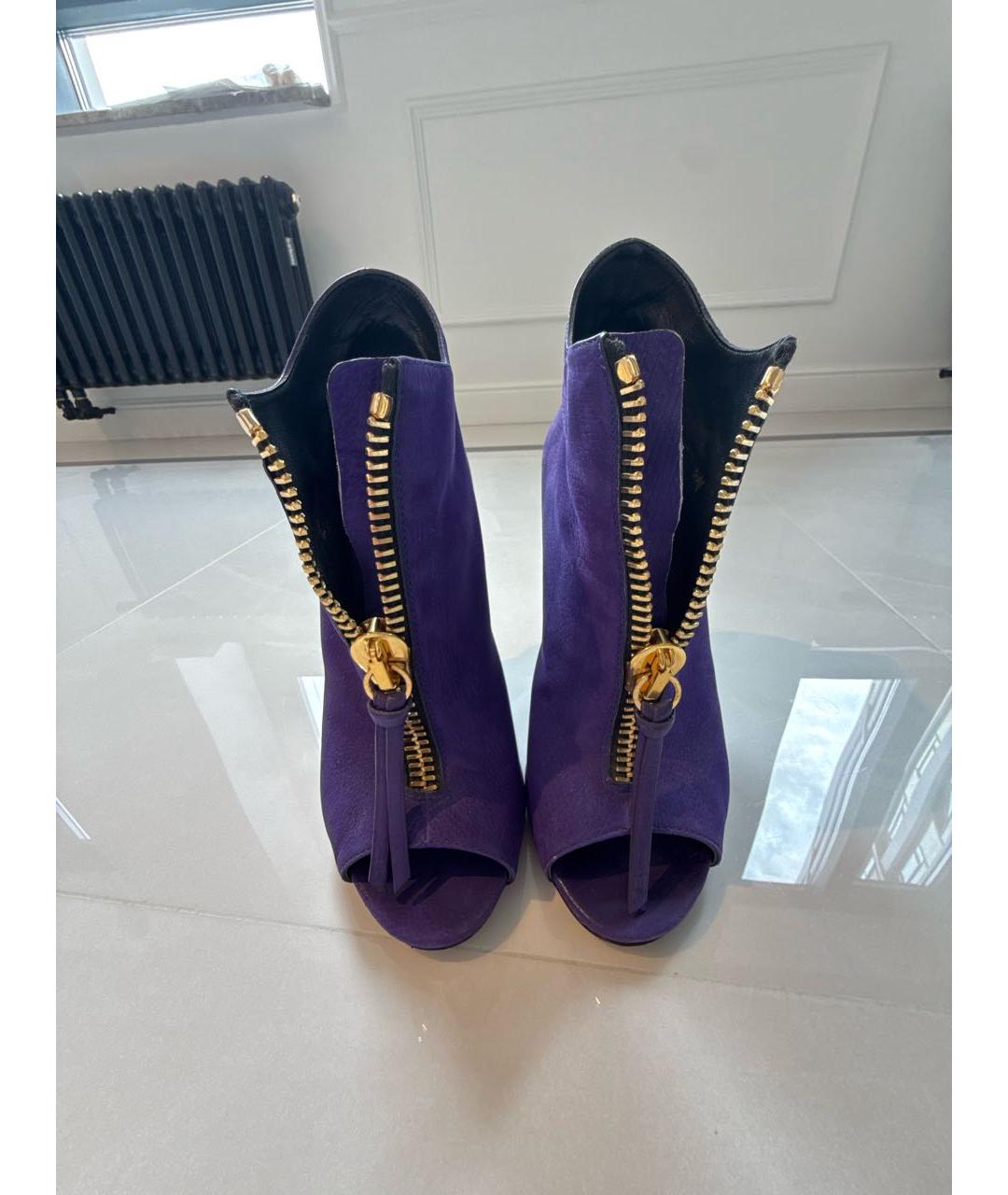 GIUSEPPE ZANOTTI DESIGN Фиолетовые нубуковые ботильоны, фото 5