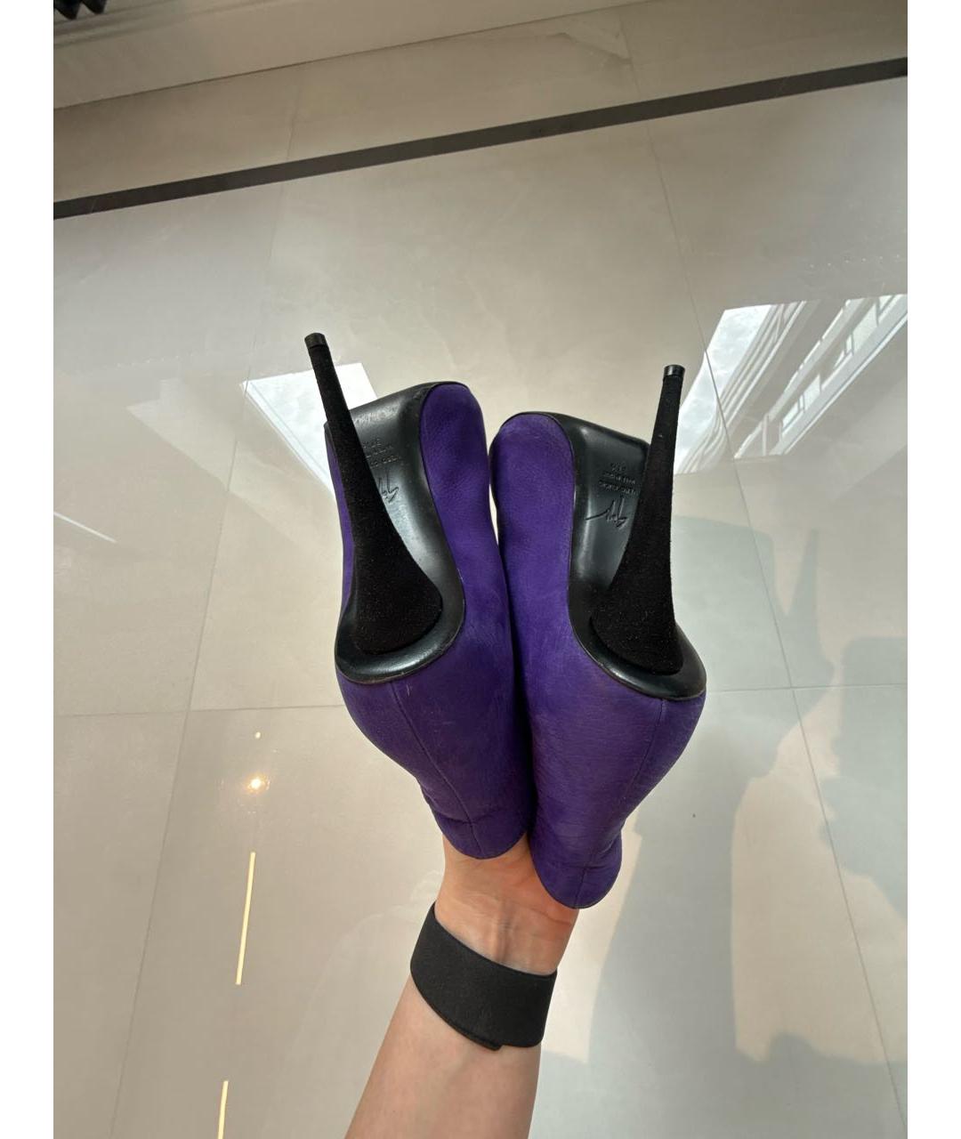 GIUSEPPE ZANOTTI DESIGN Фиолетовые нубуковые ботильоны, фото 3