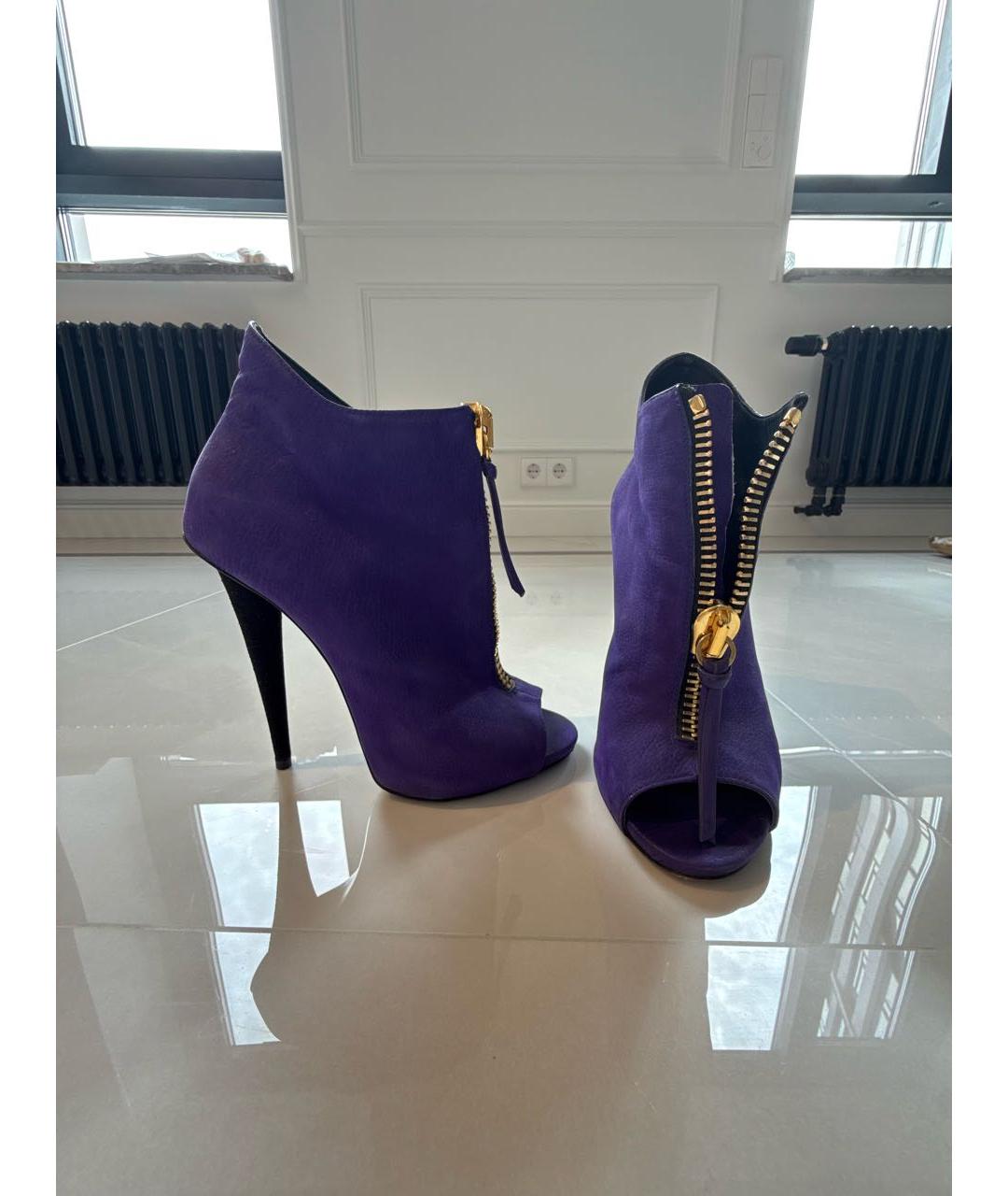 GIUSEPPE ZANOTTI DESIGN Фиолетовые нубуковые ботильоны, фото 6