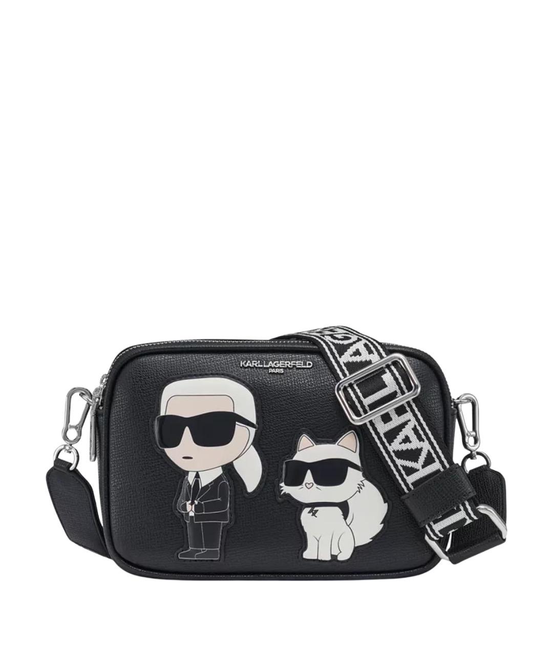 KARL LAGERFELD Черная сумка через плечо из искусственной кожи, фото 1