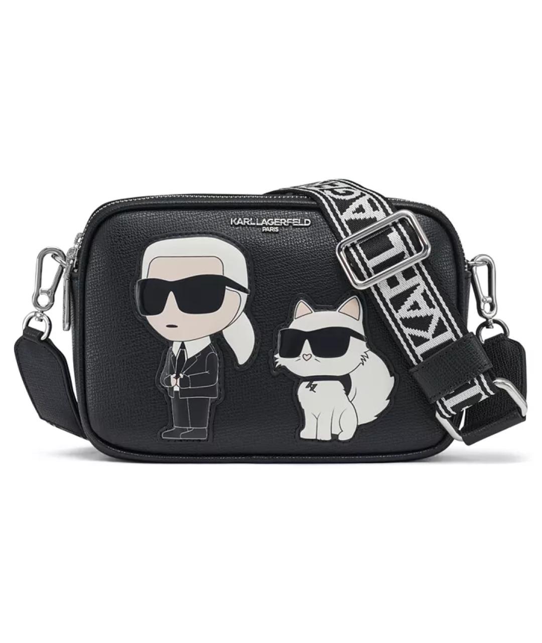 KARL LAGERFELD Черная сумка через плечо из искусственной кожи, фото 6