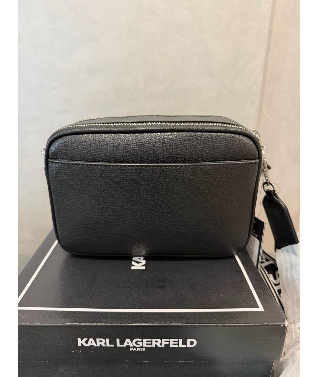 KARL LAGERFELD Черная сумка через плечо из искусственной кожи, фото 3