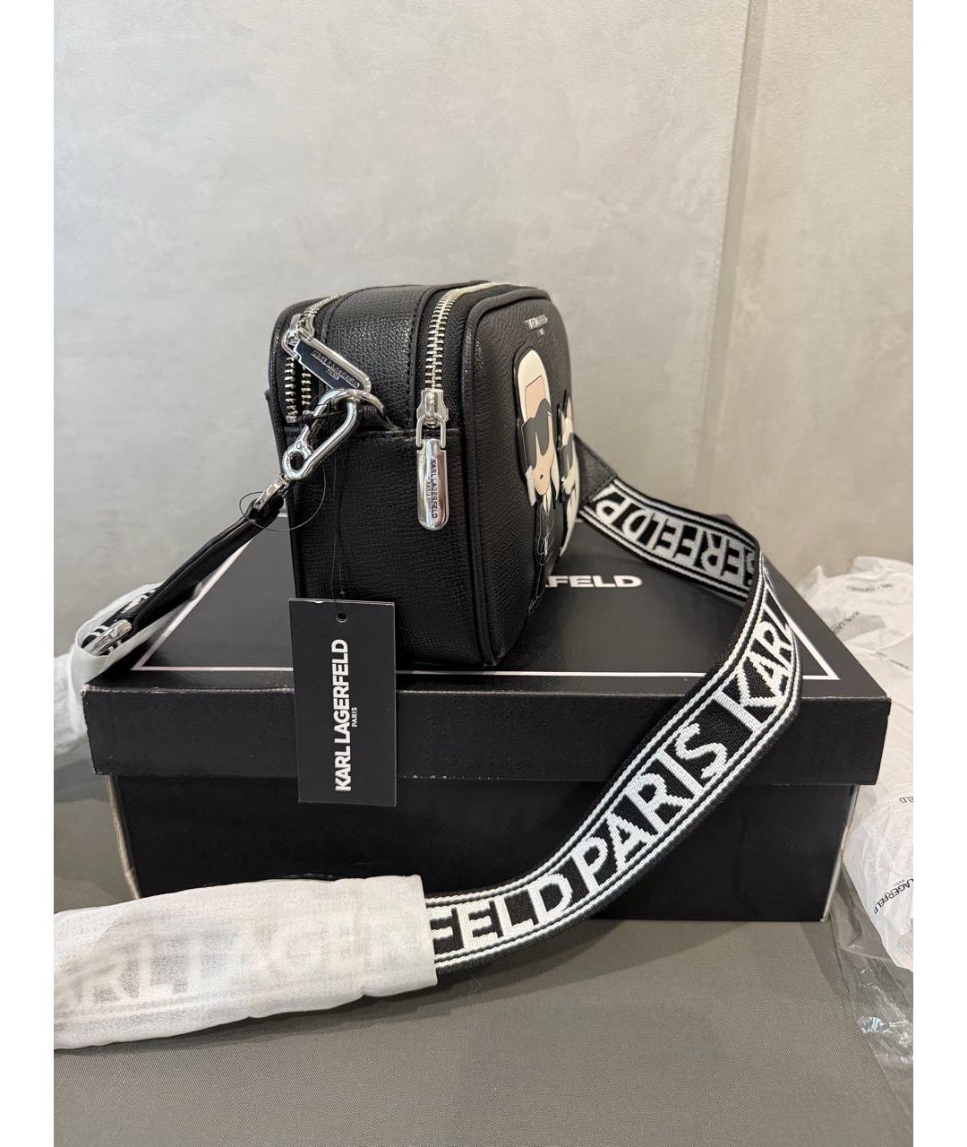 KARL LAGERFELD Черная сумка через плечо из искусственной кожи, фото 2