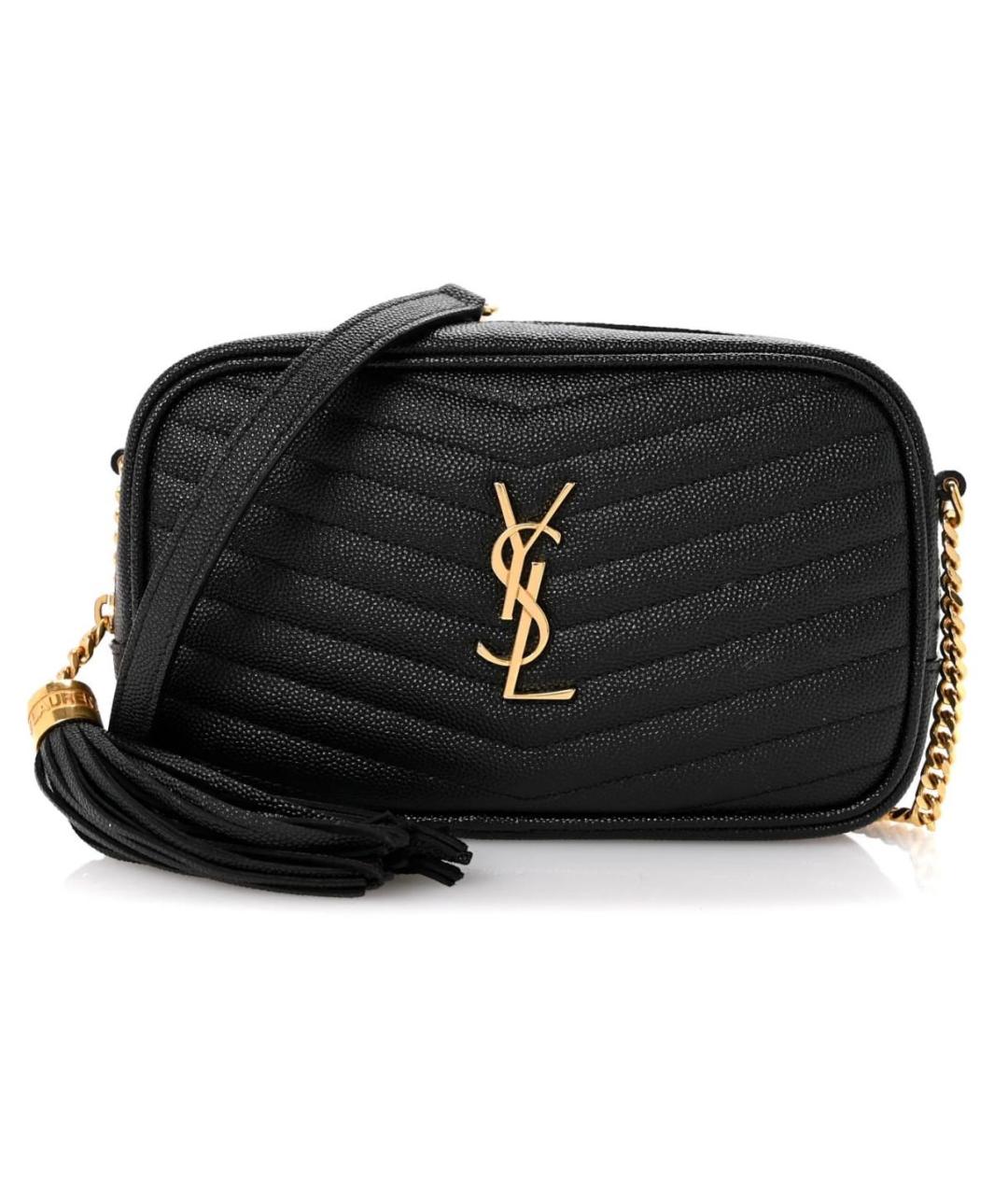 SAINT LAURENT Черная кожаная сумка через плечо, фото 9