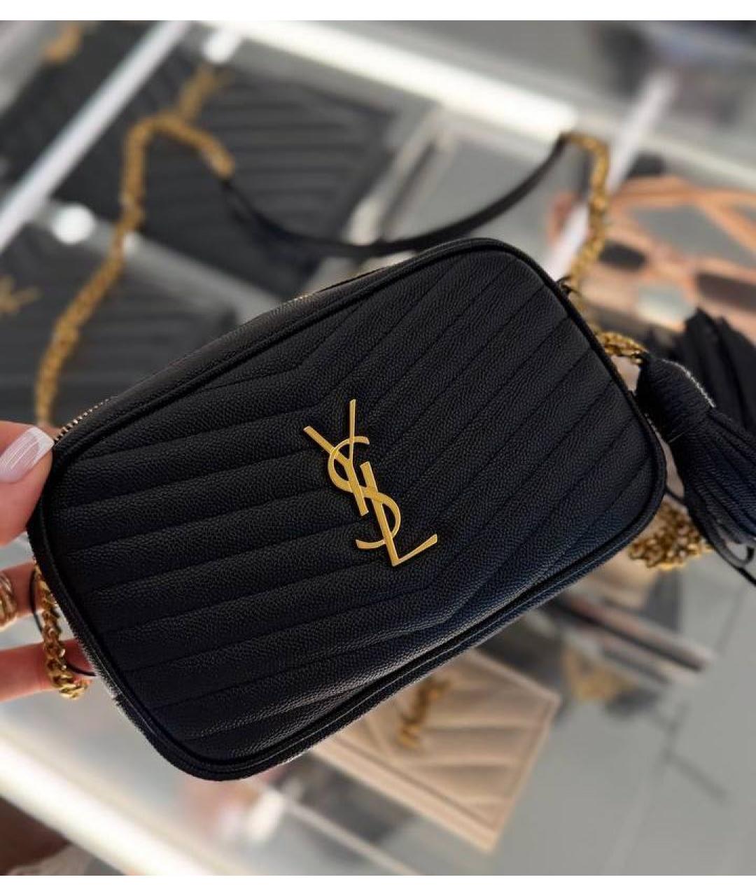 SAINT LAURENT Черная кожаная сумка через плечо, фото 4