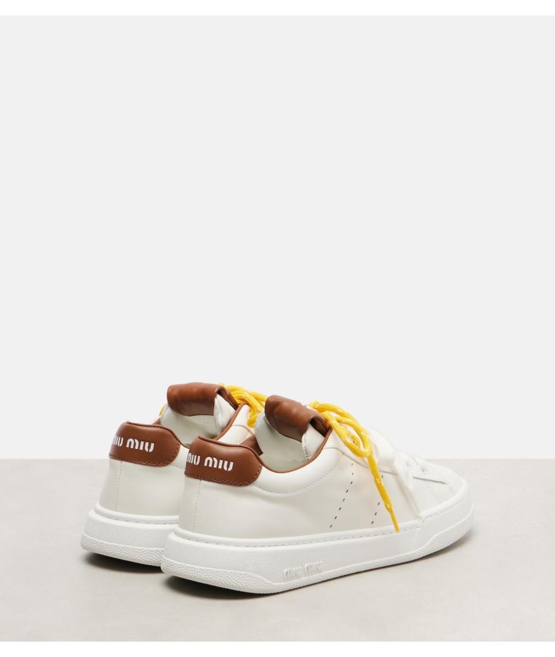 MIU MIU Белые кожаные кеды, фото 4
