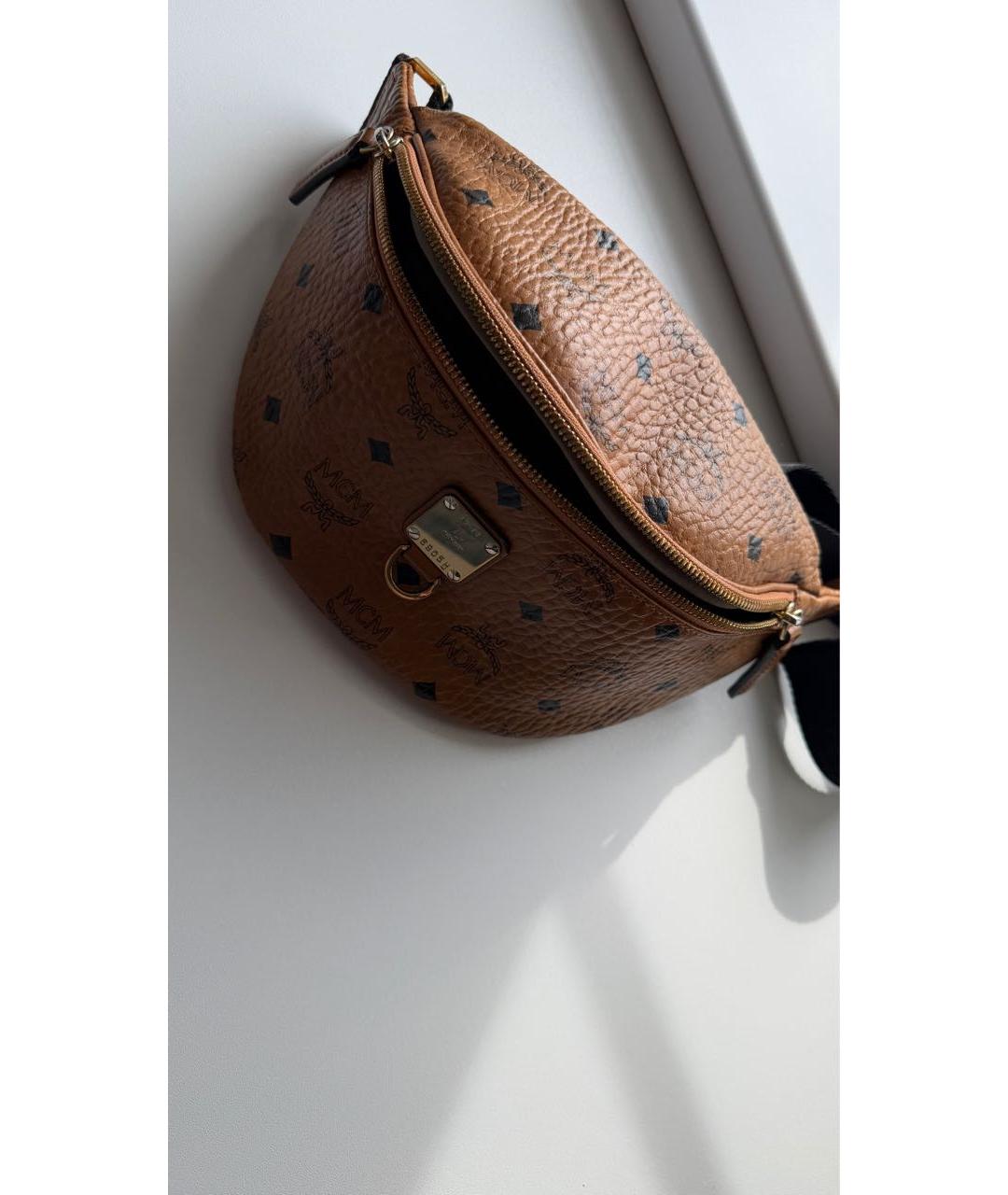 MCM Коричневая поясная сумка, фото 4