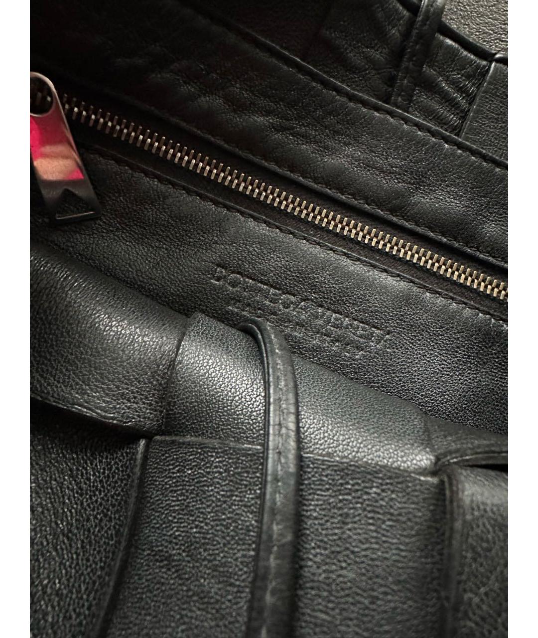 BOTTEGA VENETA Черная кожаная сумка на плечо, фото 3