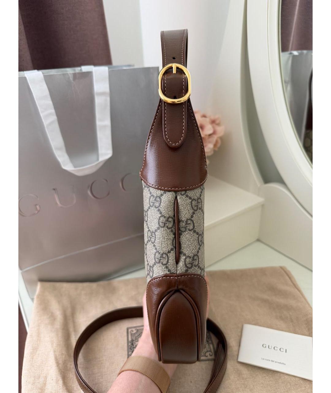 GUCCI Бежевая сумка с короткими ручками, фото 5
