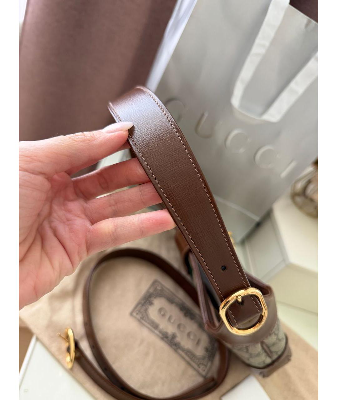 GUCCI Бежевая сумка с короткими ручками, фото 8