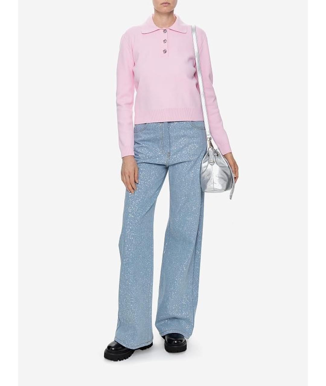 MSGM Голубые хлопковые джинсы клеш, фото 5