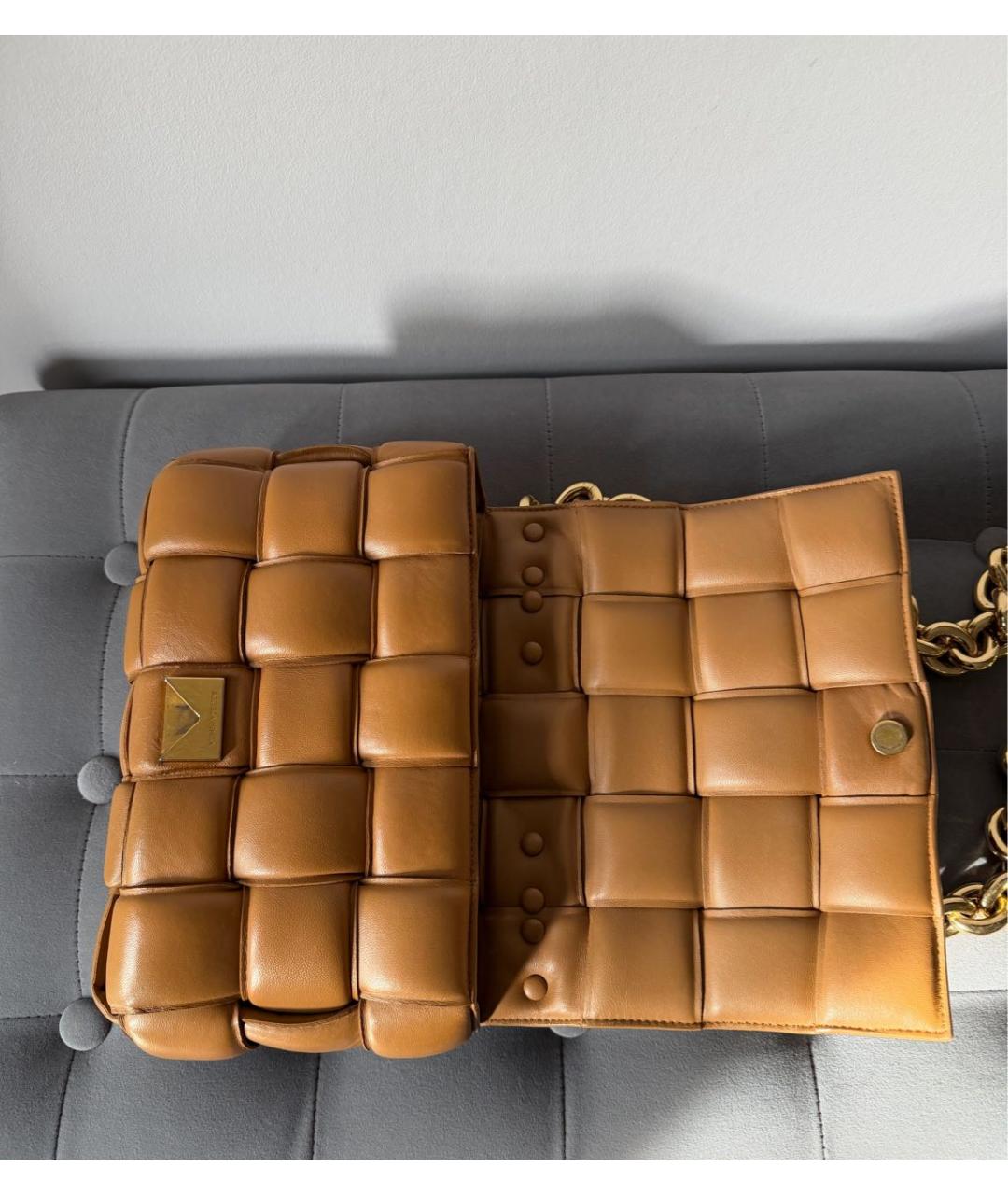 BOTTEGA VENETA Коричневая кожаная сумка через плечо, фото 4