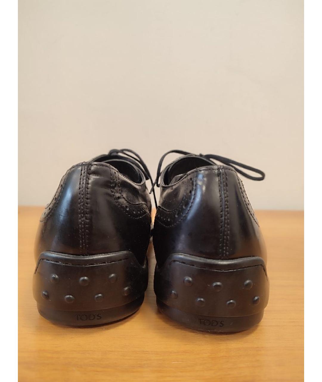 TOD'S Черные кожаные туфли, фото 4