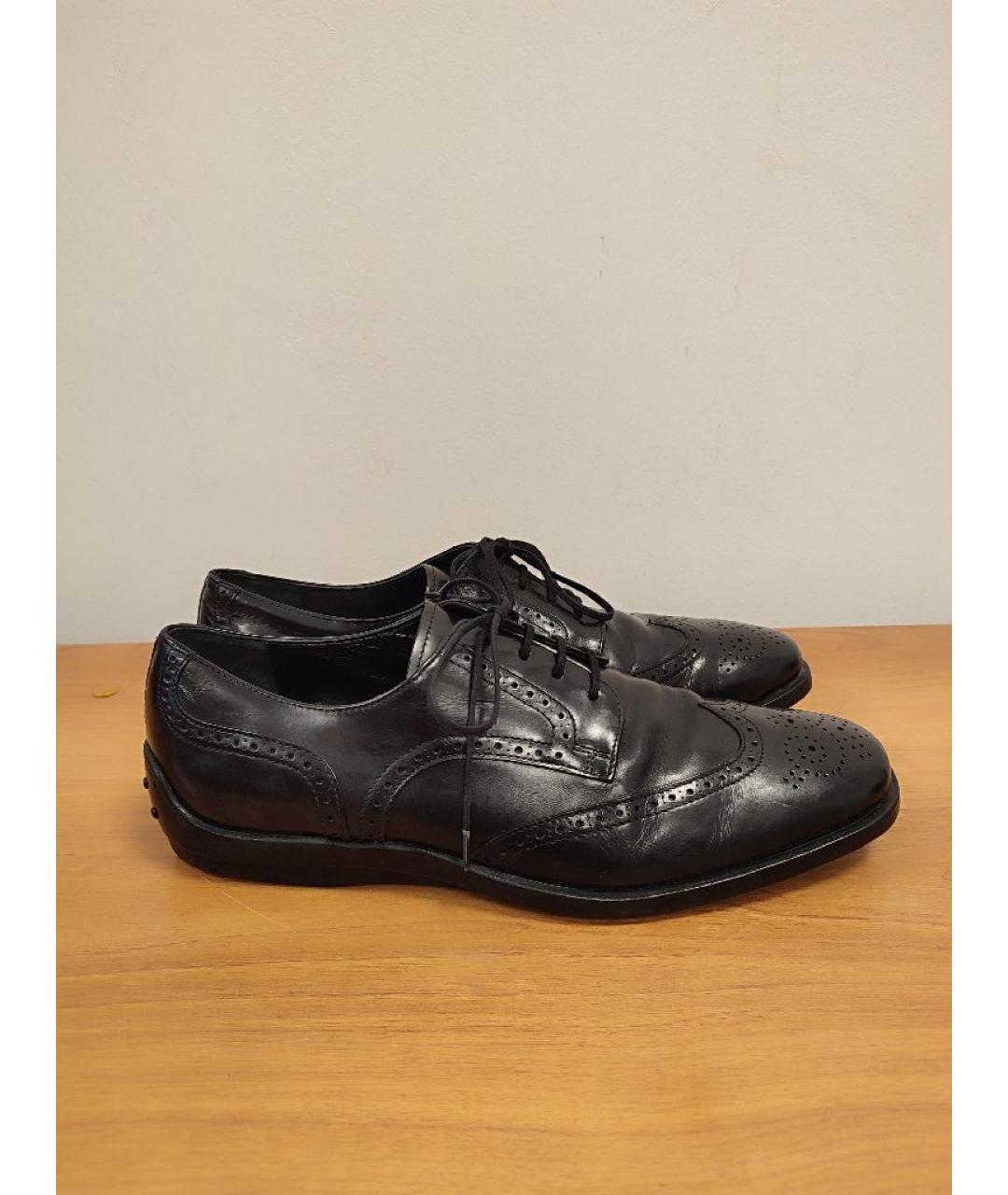 TOD'S Черные кожаные туфли, фото 9