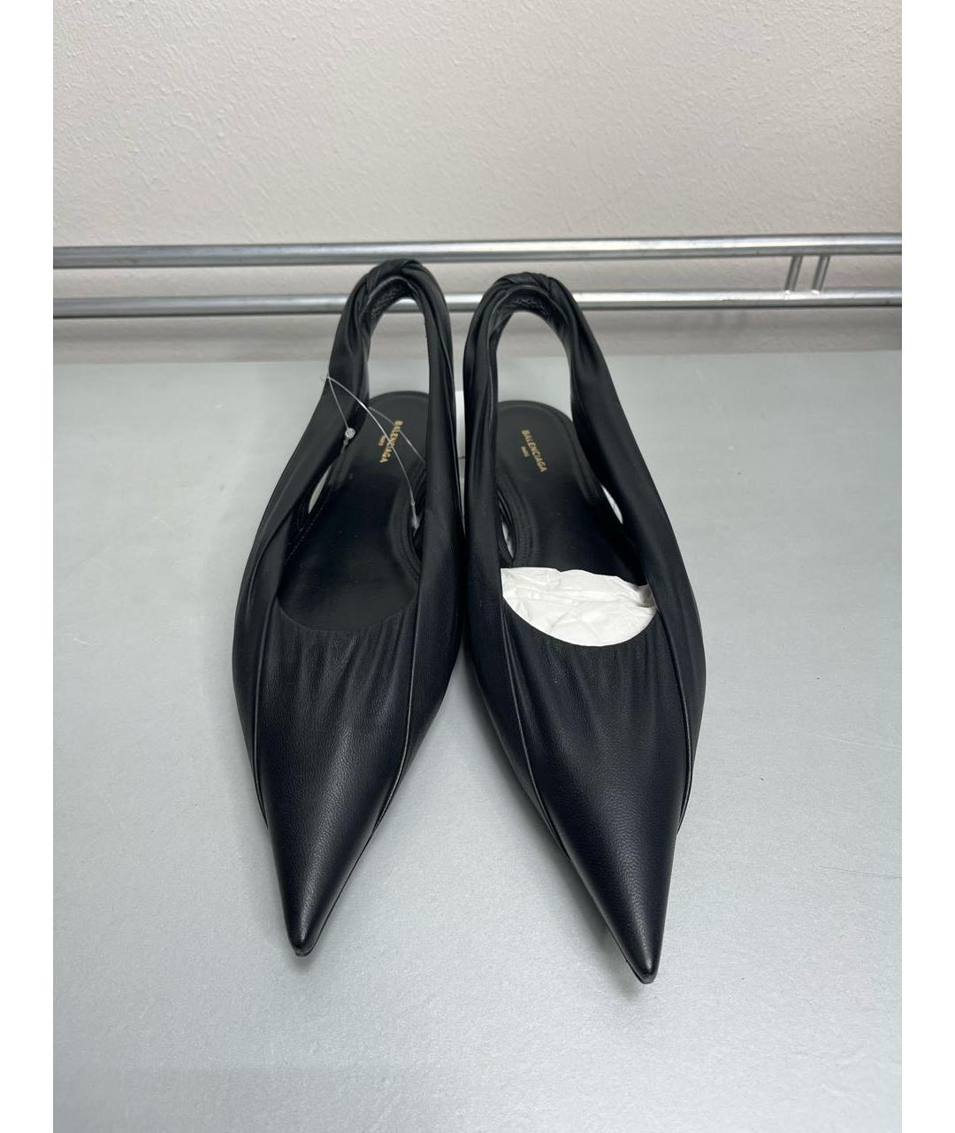 BALENCIAGA Черные кожаные мюли, фото 4