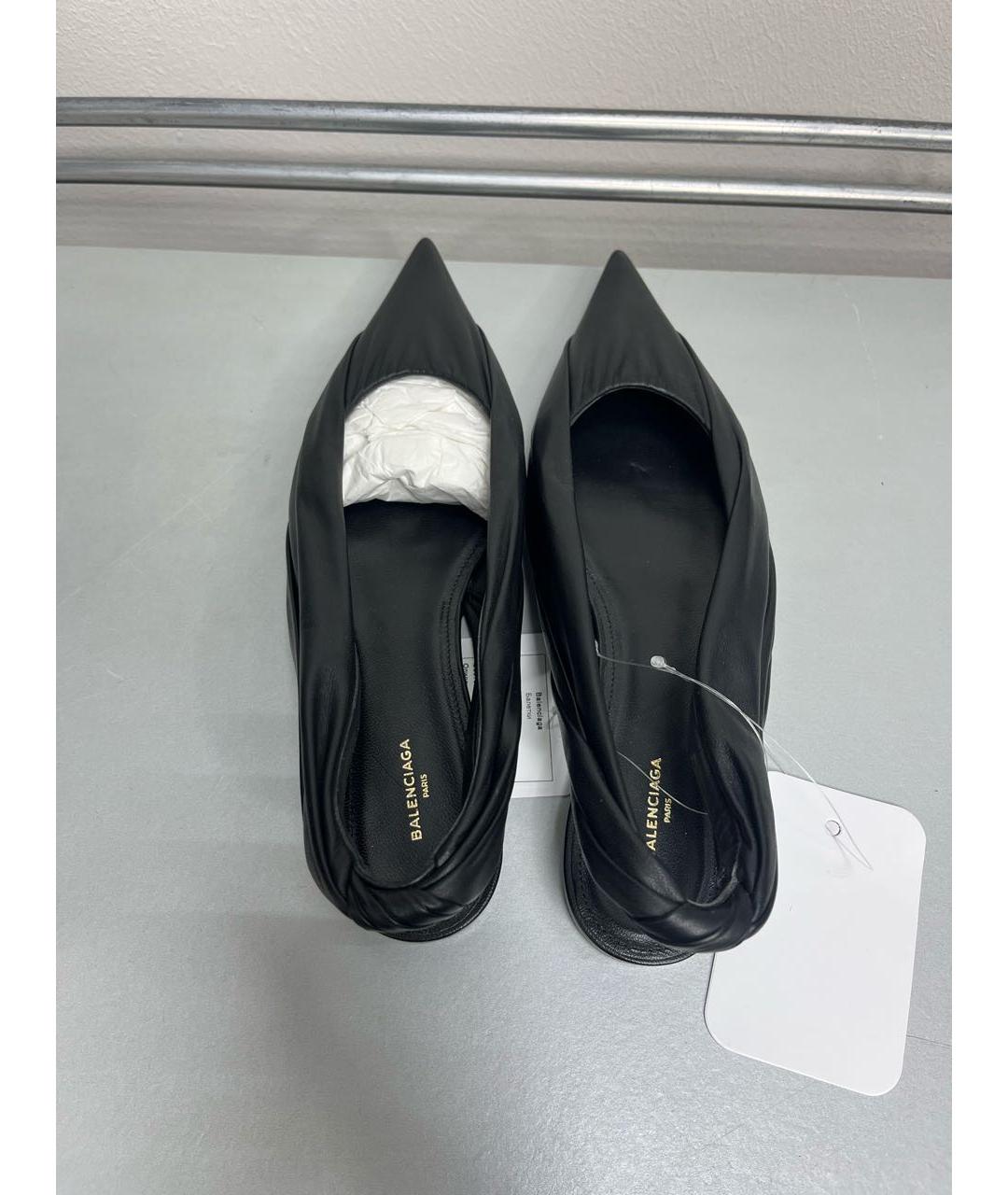BALENCIAGA Черные кожаные мюли, фото 3