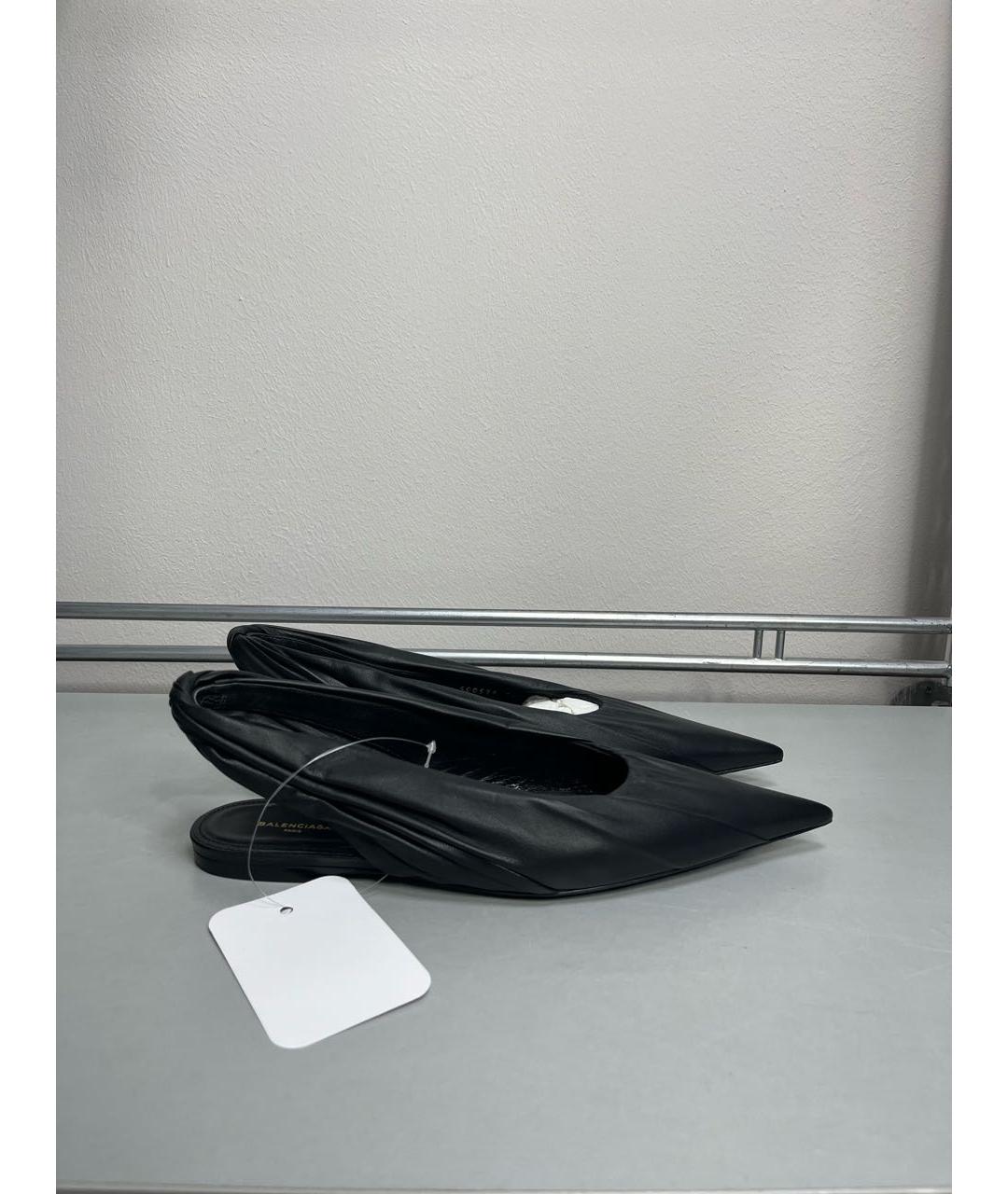 BALENCIAGA Черные кожаные мюли, фото 6