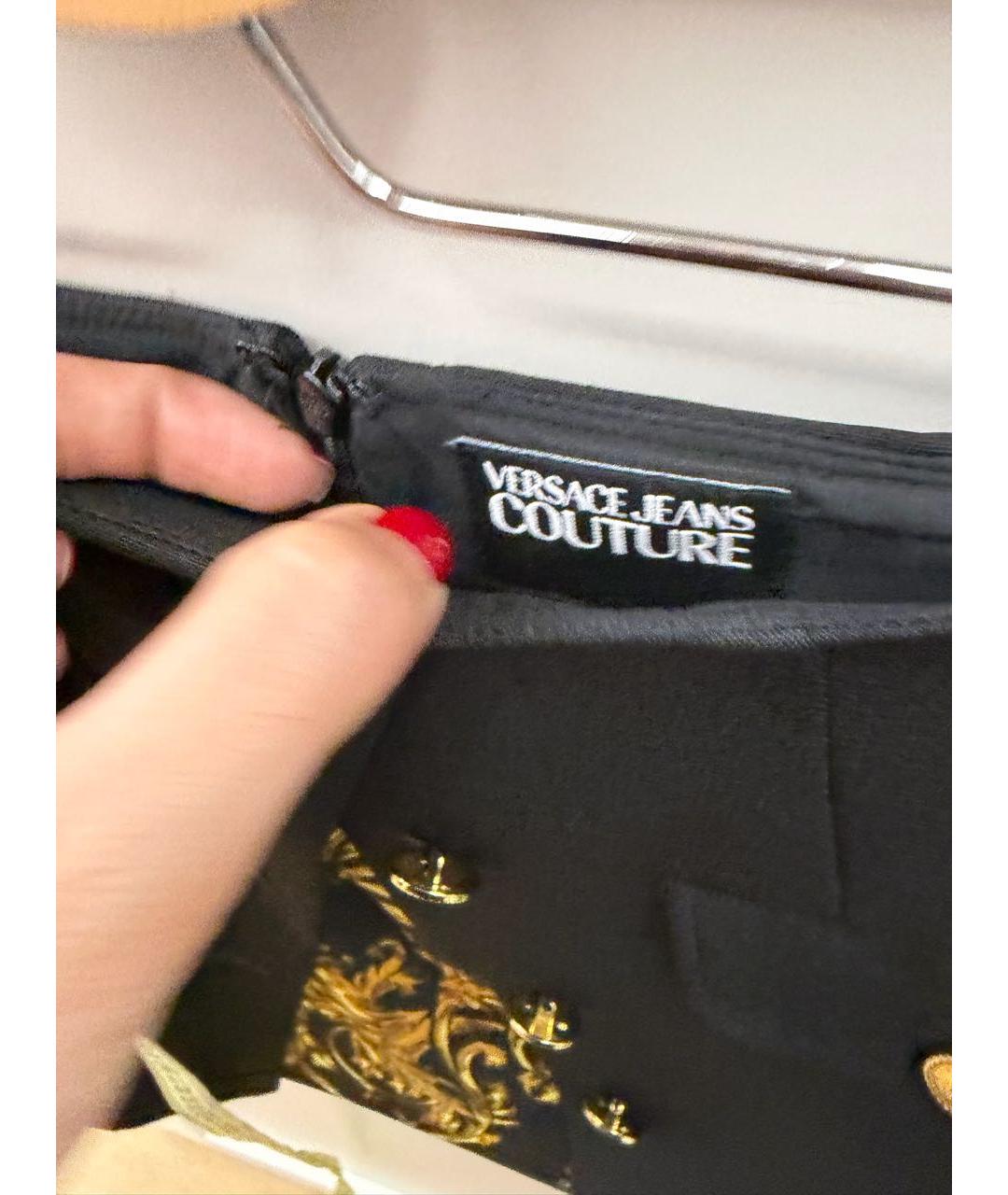 VERSACE JEANS COUTURE Черная юбка мини, фото 3