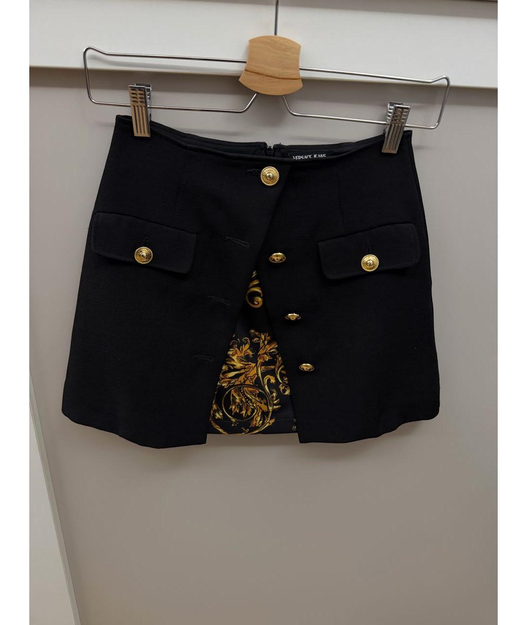 VERSACE JEANS COUTURE Черная юбка мини, фото 2