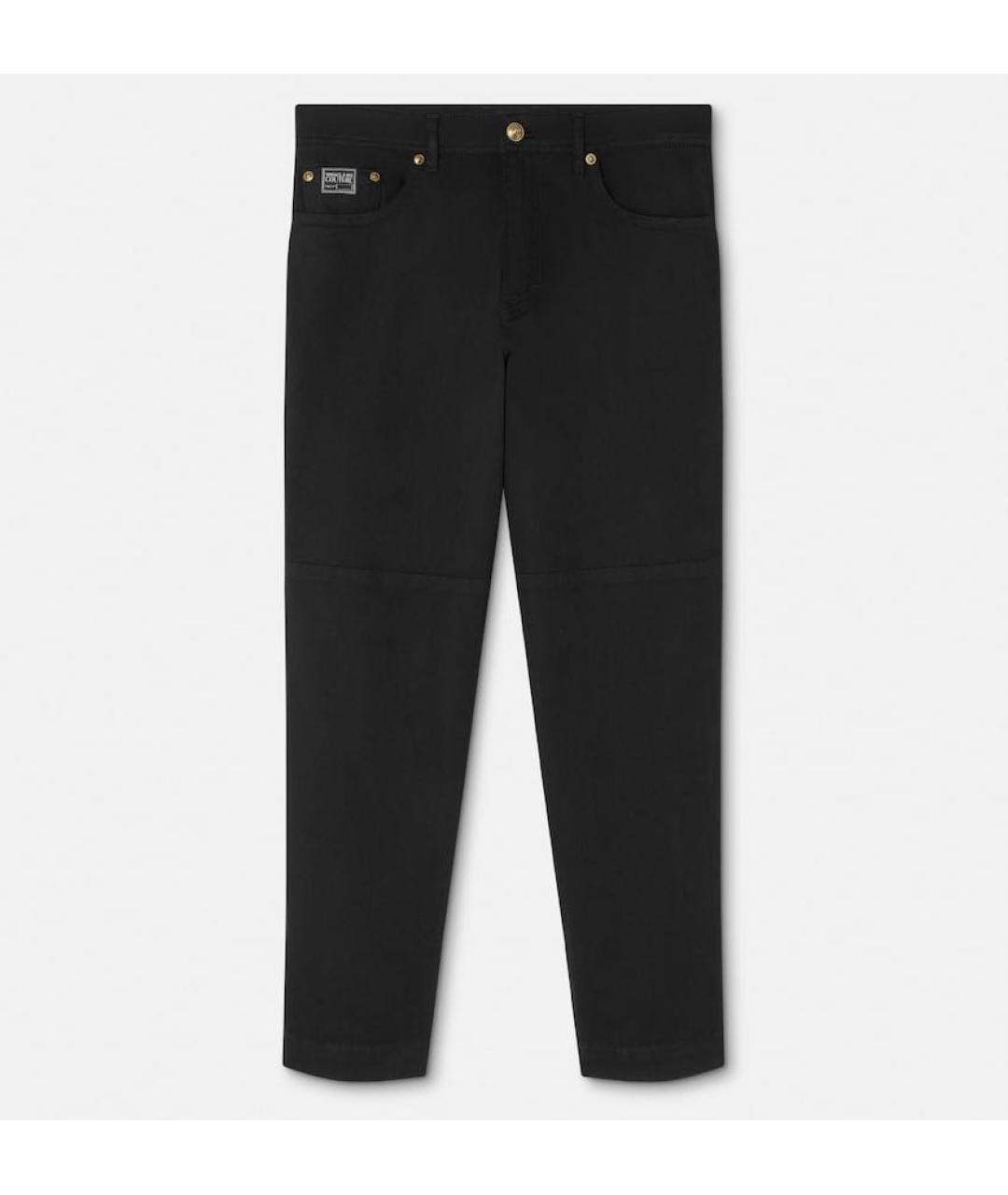 VERSACE JEANS COUTURE Черные хлопко-эластановые прямые джинсы, фото 9