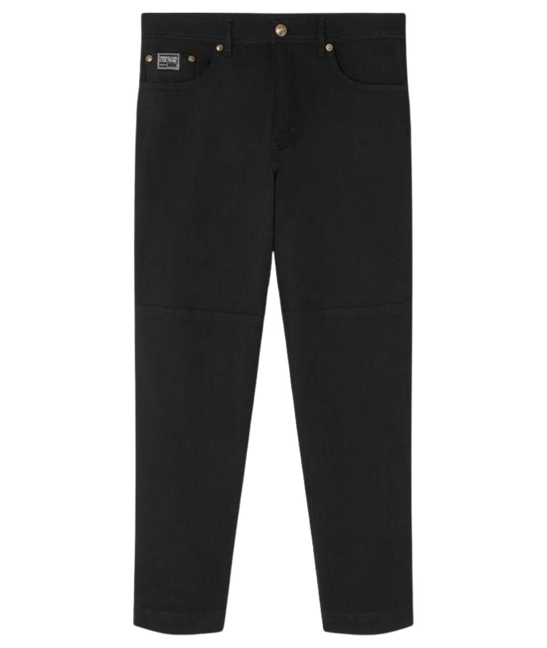 VERSACE JEANS COUTURE Черные хлопко-эластановые прямые джинсы, фото 1