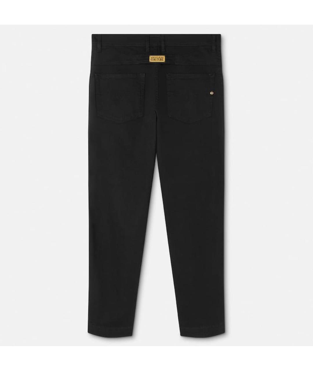 VERSACE JEANS COUTURE Черные хлопко-эластановые прямые джинсы, фото 2