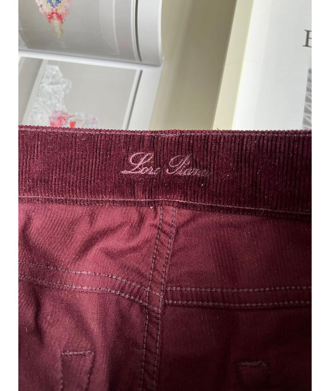 LORO PIANA Бордовые брюки узкие, фото 6