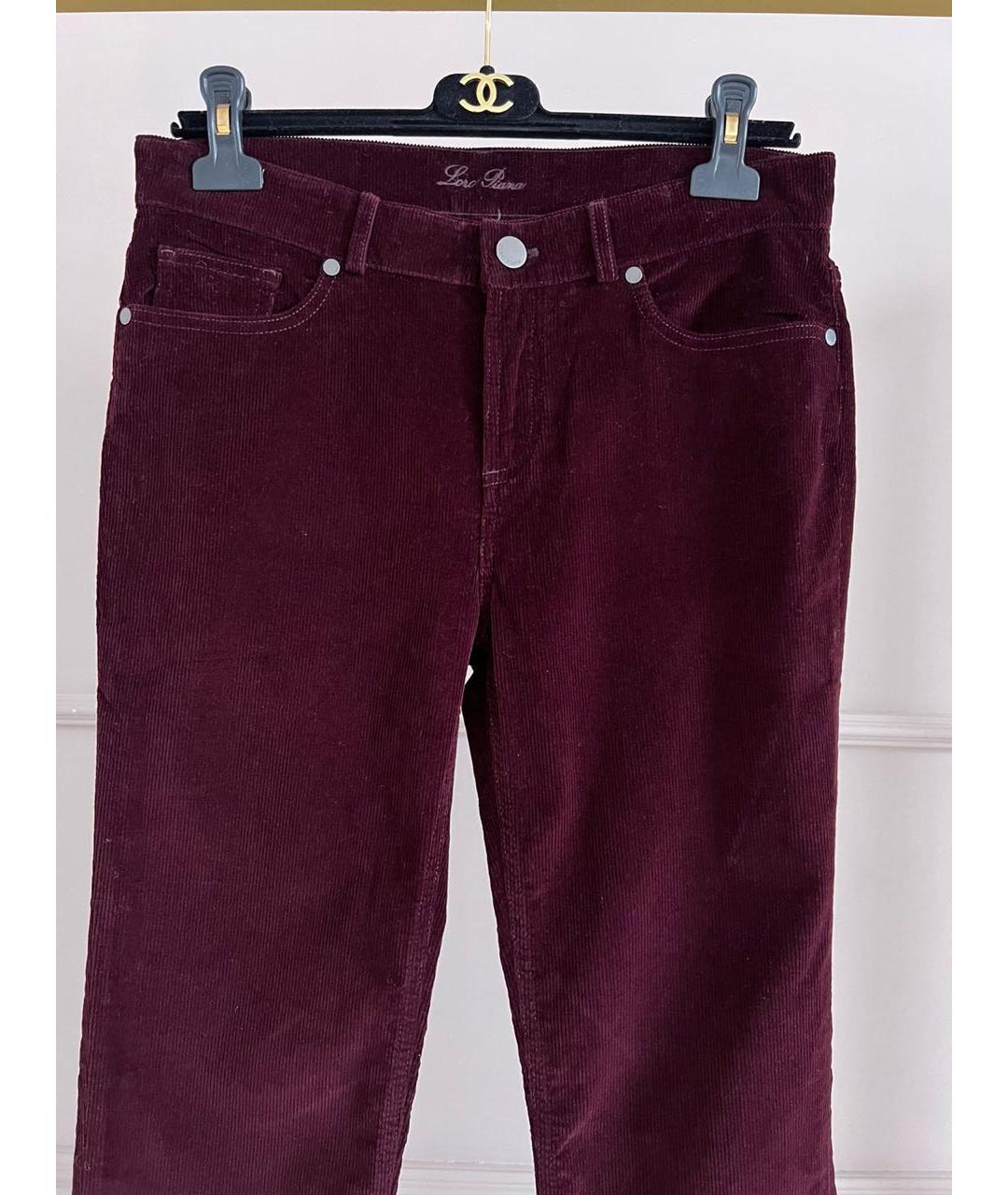 LORO PIANA Бордовые брюки узкие, фото 3