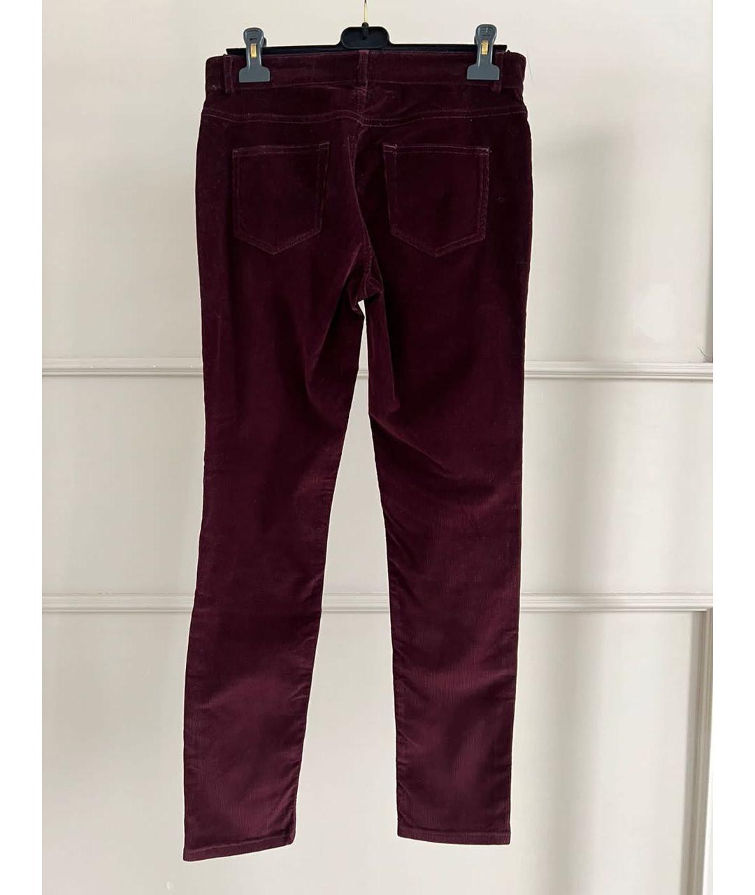 LORO PIANA Бордовые брюки узкие, фото 2