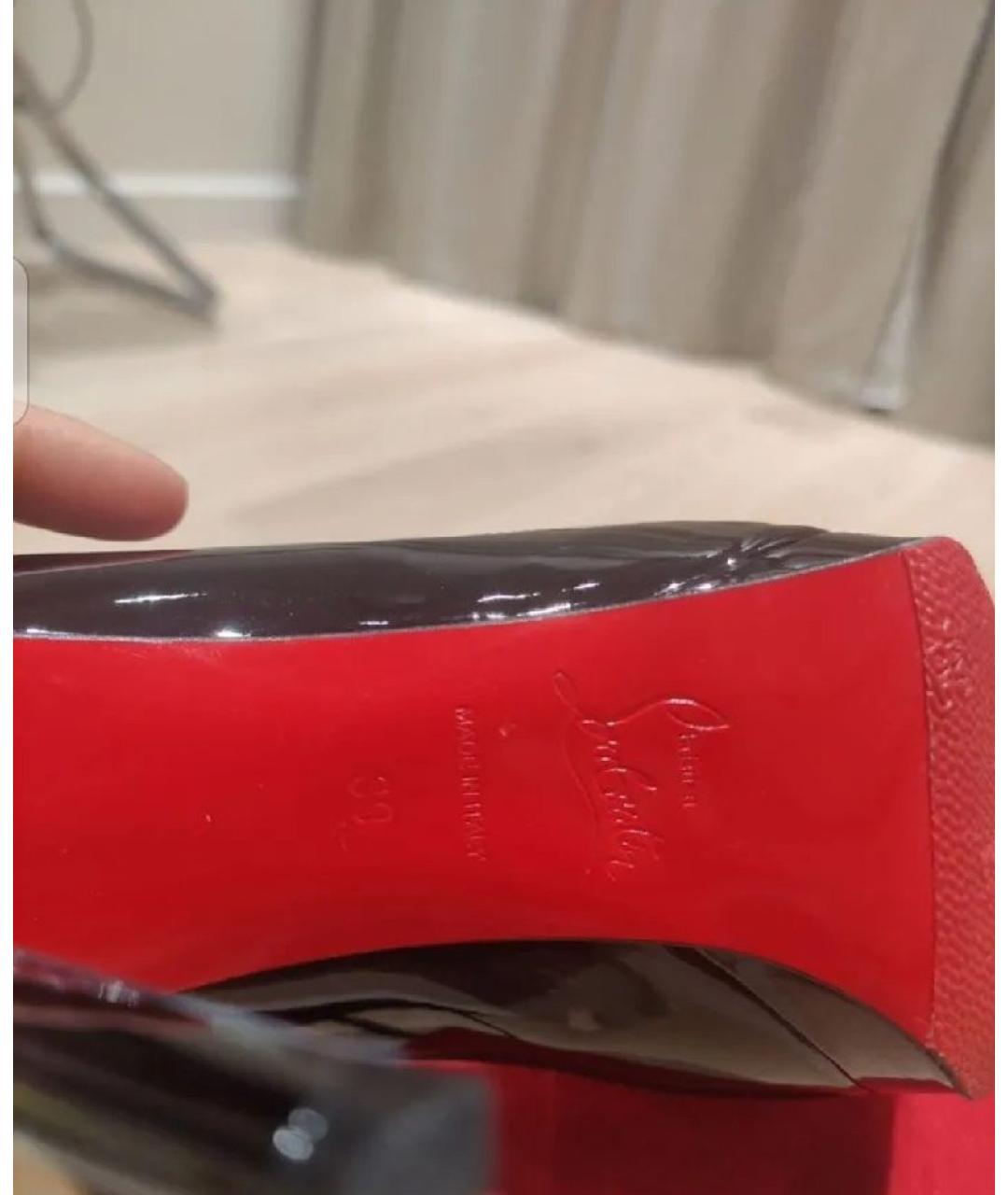 CHRISTIAN LOUBOUTIN Черные туфли из лакированной кожи, фото 6
