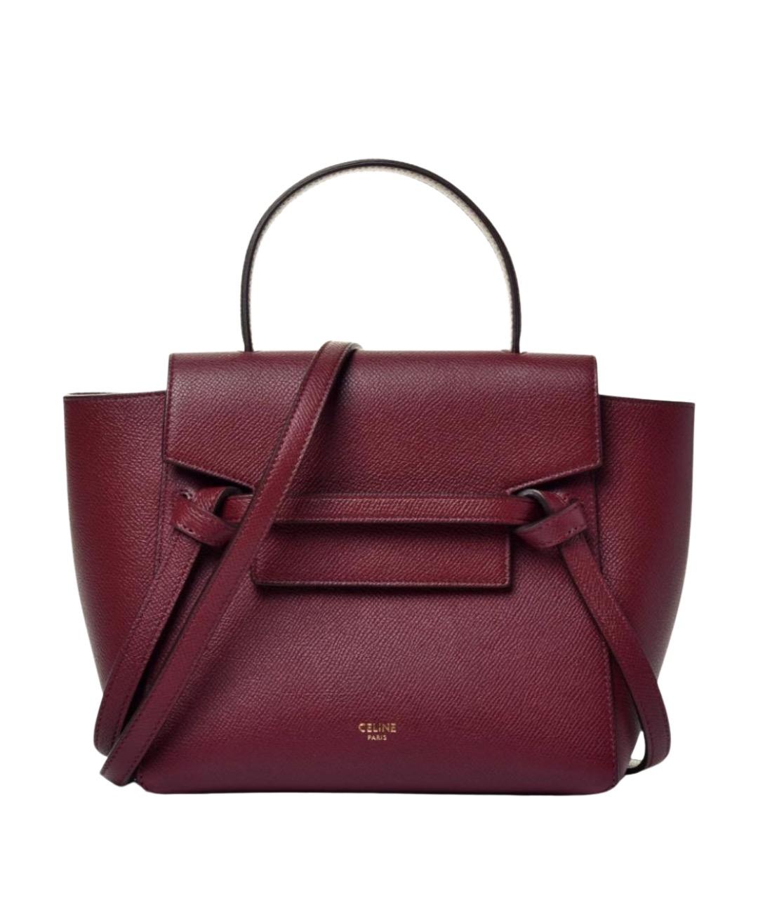 CELINE Бордовая кожаная сумка через плечо, фото 1