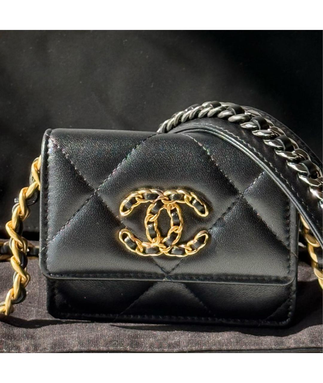 CHANEL Черная кожаная сумка через плечо, фото 6