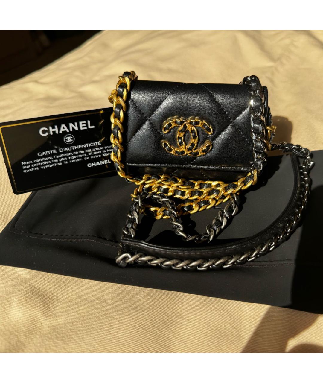 CHANEL Черная кожаная сумка через плечо, фото 5