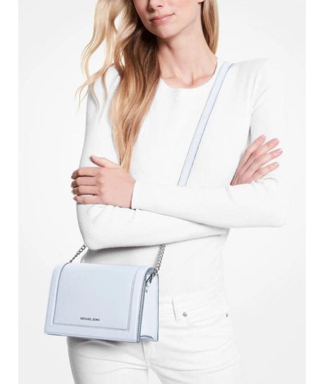 MICHAEL KORS Голубая кожаная сумка через плечо, фото 2