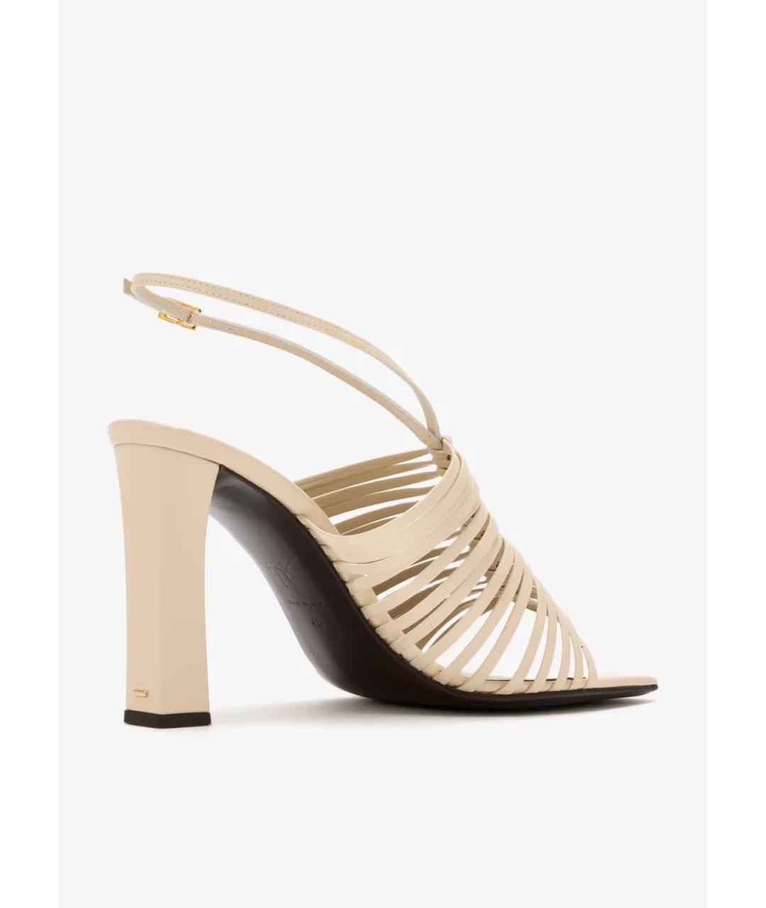 GIUSEPPE ZANOTTI DESIGN Белые кожаные босоножки, фото 4