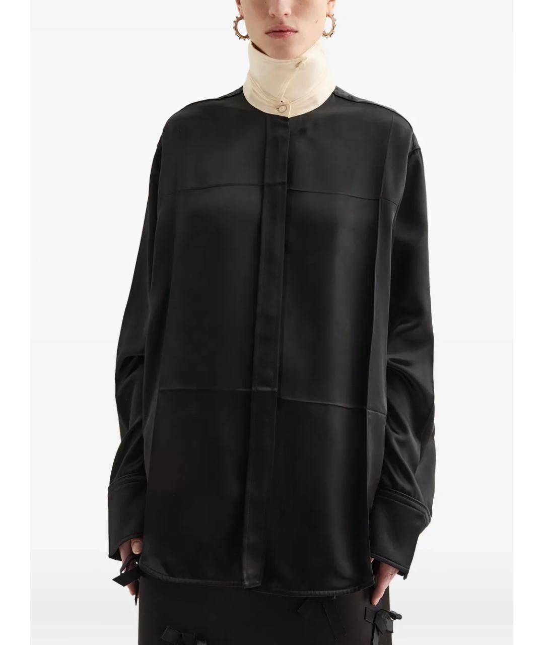 JIL SANDER Черная вискозная блузы, фото 2