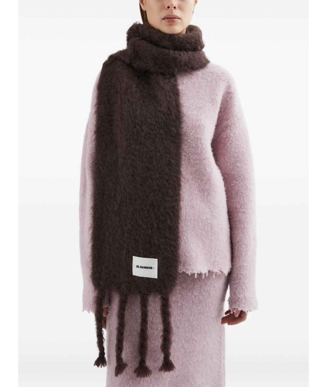 JIL SANDER Коричневый шарф, фото 2