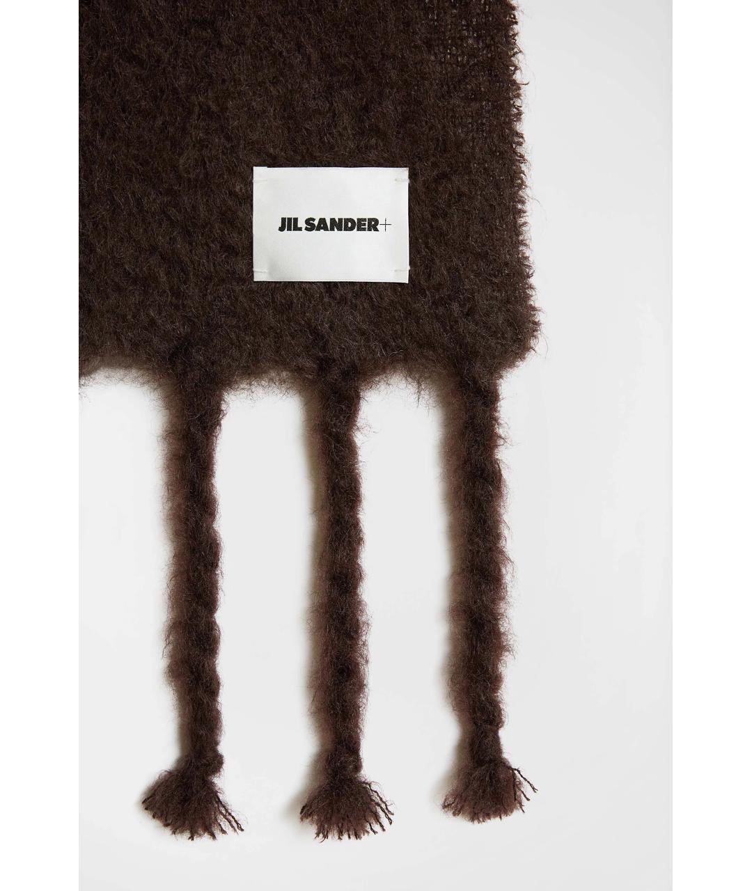 JIL SANDER Коричневый шарф, фото 4