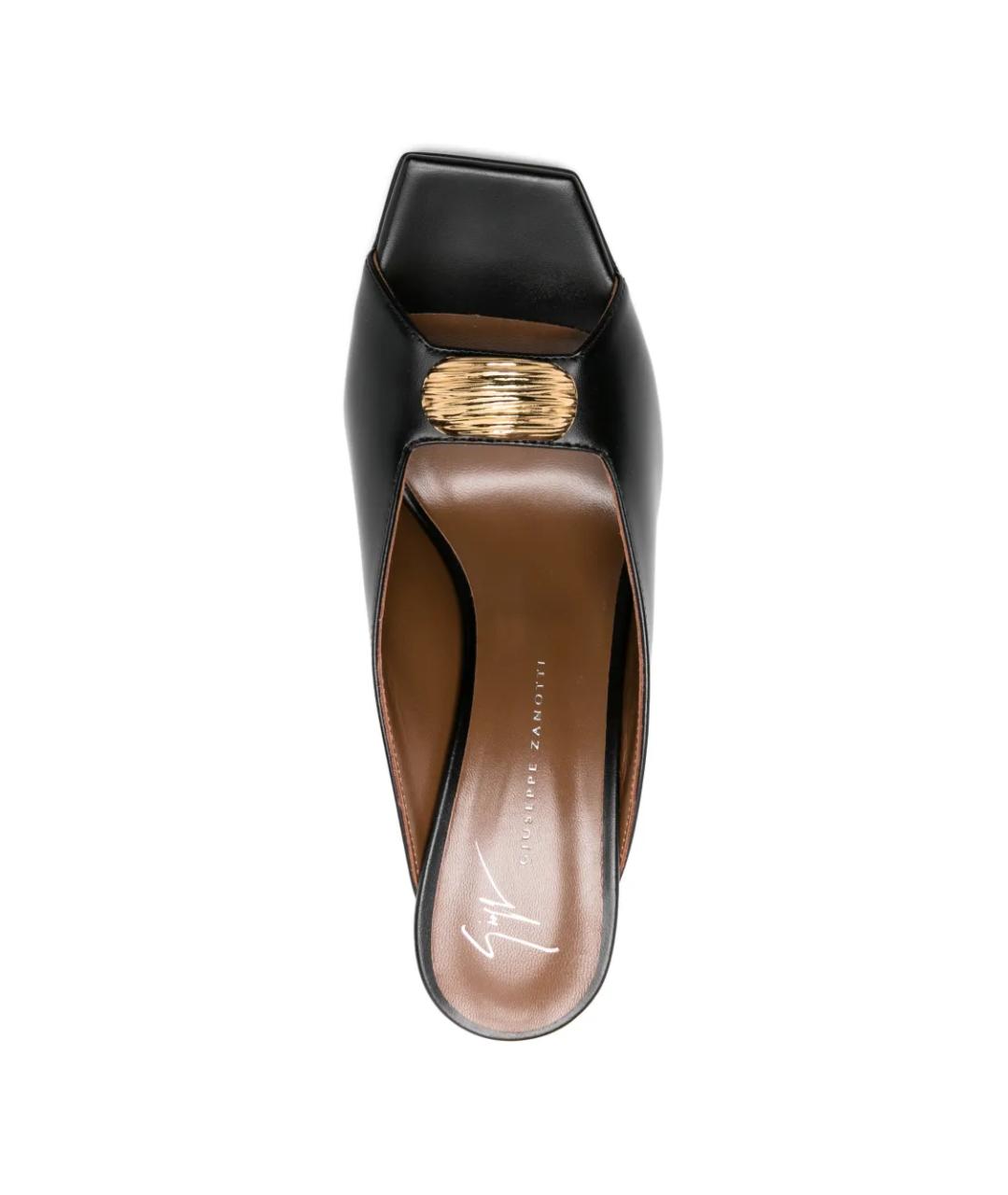 GIUSEPPE ZANOTTI DESIGN Черные кожаные мюли, фото 3