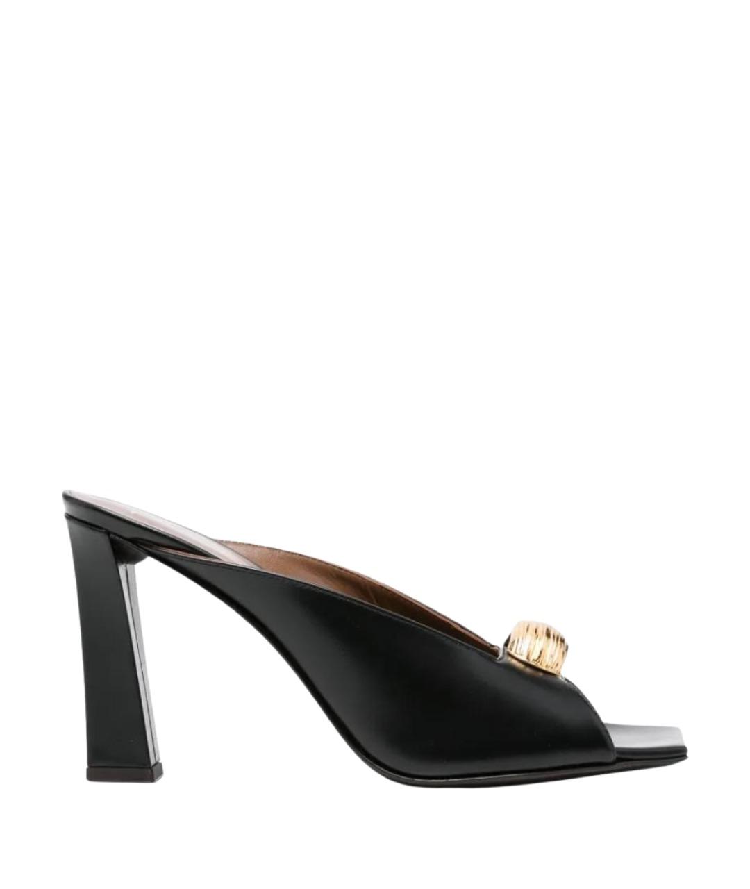 GIUSEPPE ZANOTTI DESIGN Черные кожаные мюли, фото 1