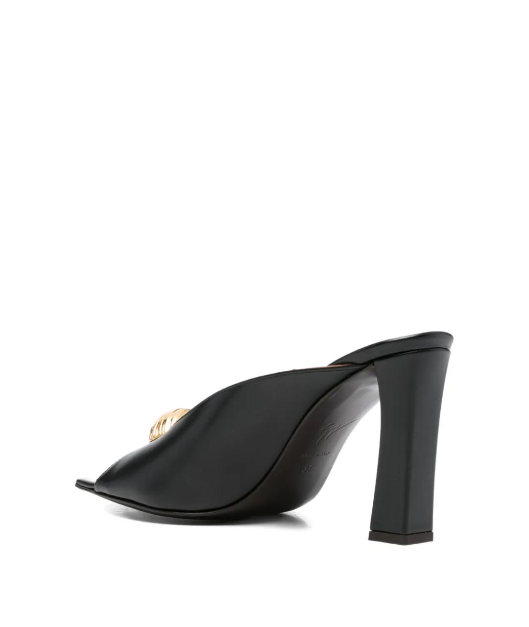 GIUSEPPE ZANOTTI DESIGN Черные кожаные мюли, фото 2