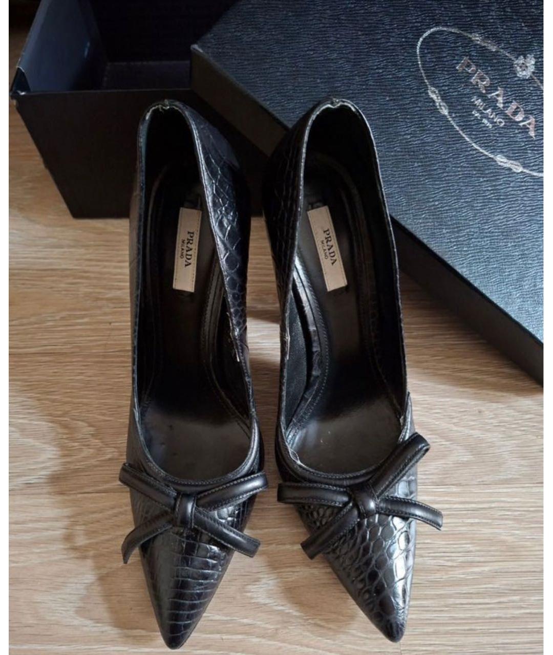 PRADA Черные кожаные туфли, фото 2