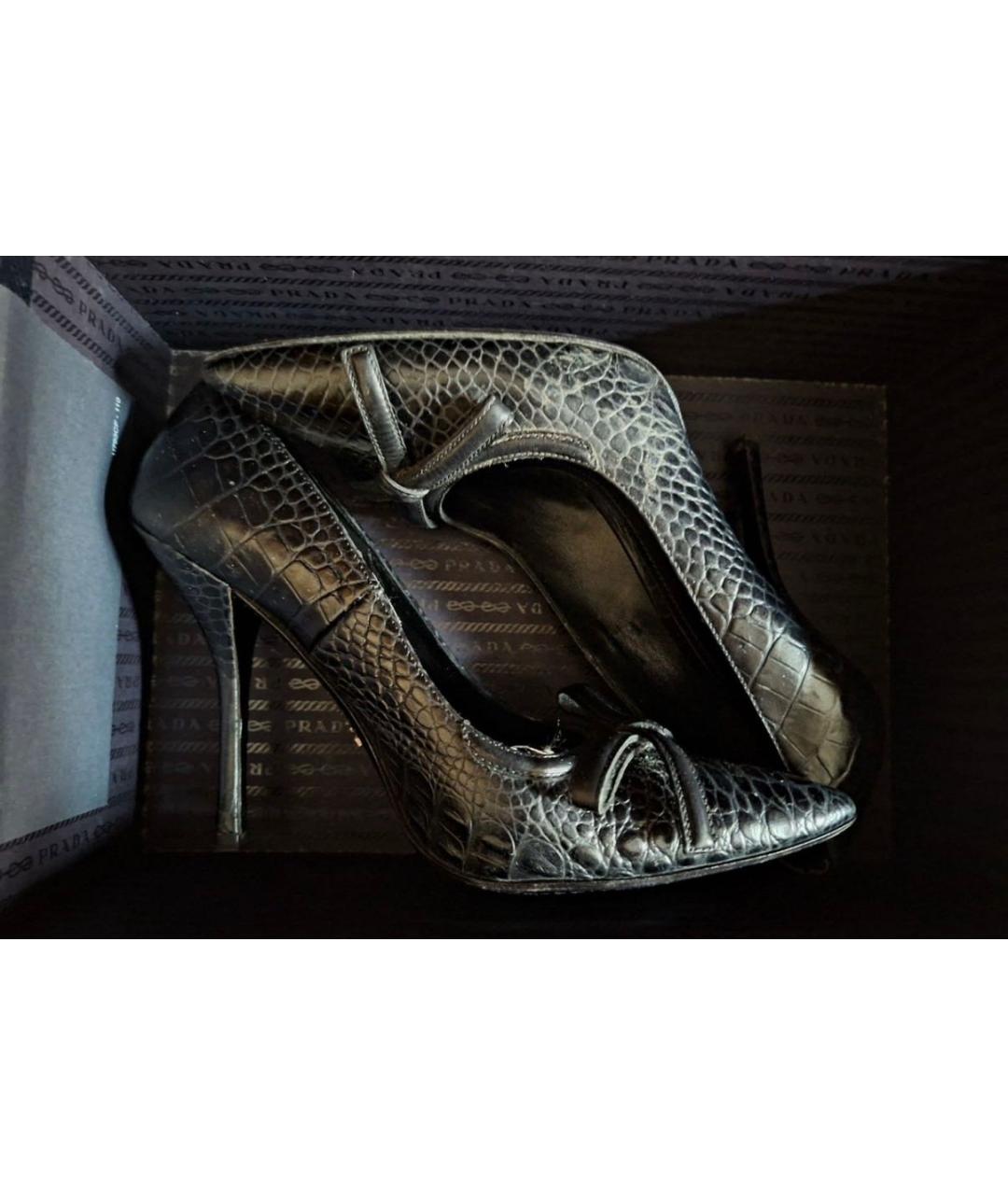 PRADA Черные кожаные туфли, фото 3